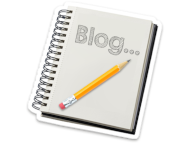 A notepad with a picture of a pencil and the word blog written on the front.