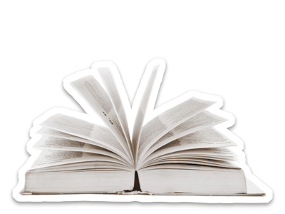 An open book, showing several pages as though it's being thumbed through